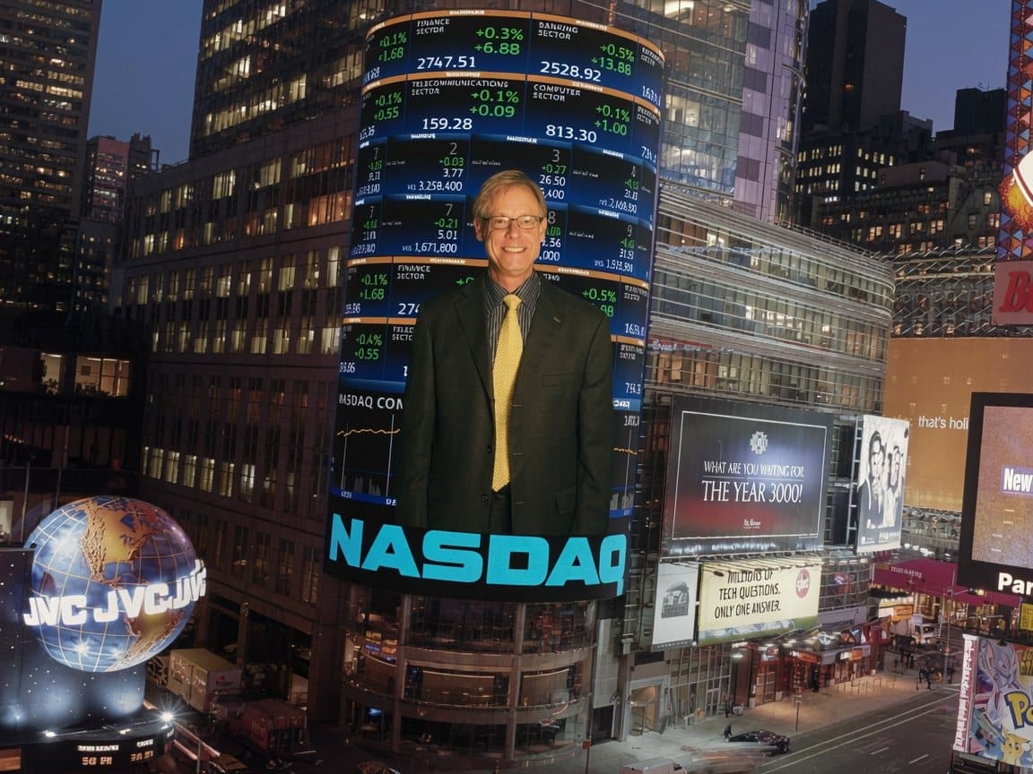 Brad Baker at the NASDAQ exchange